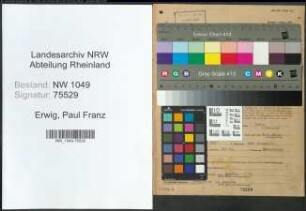 Entnazifizierung Paul Franz Erwig , geb. 25.08.1902 (Gutspaechter)