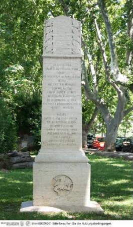 Stele in Erinnerung an die Brüder De Benedetto und weitere Gefolgsleute Garibaldis