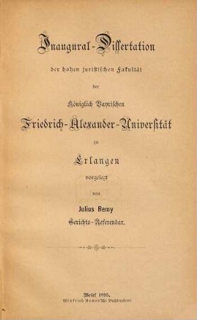 Der Begriff des jus singulare und seine praktische Verwendbarkeit : nach gemeinem Recht