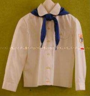 Bluse für Jungpioniere der Pionierorganisation "Ernst Thälmann" (Mädchen) - mit blauem Halstuch