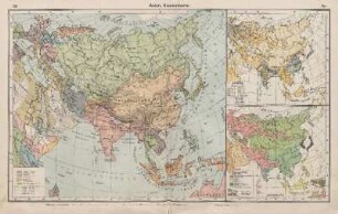 Asien, Staatenkarte, Volksdichte, Völkerverteilung