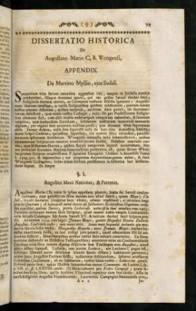 95-116, Dissertatio Historica