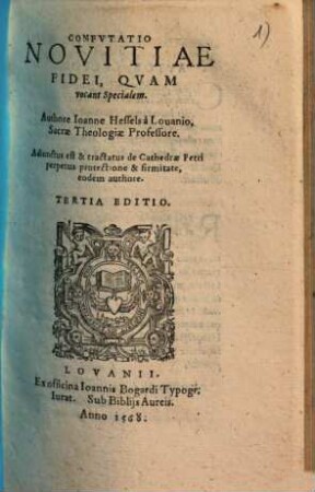 Confutatio Novitiae Fidei, quam vocant Specialem