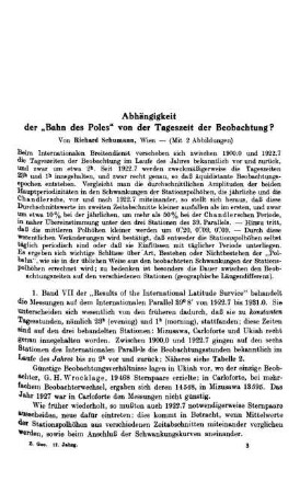 Abhängigkeit der "Bahn des Poles" von der Tageszeit der Beobachtung?