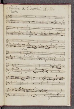 Cembalo secondo (beiliegend: Tromba I, II, III, Timpani, Oboe I, II, Bassono obligato, Violoncello obligato)