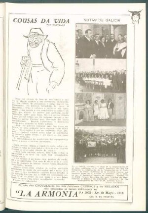 Noya (Coruña). - [Fotografía del] Acto de la inauguración de la línea telefónica.