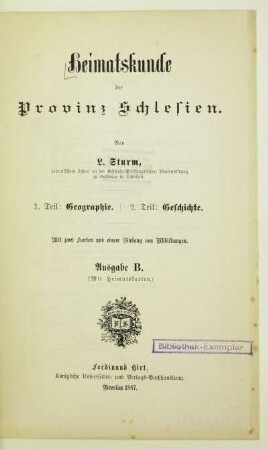 Heimatskunde der Provinz Schlesien