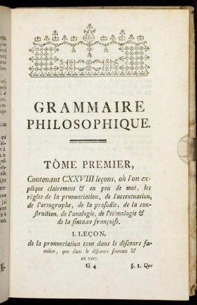 Grammaire Philosophique.
