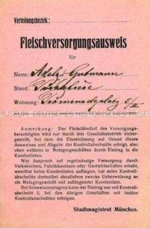 Ausweis zum Bezug von Fleischwaren