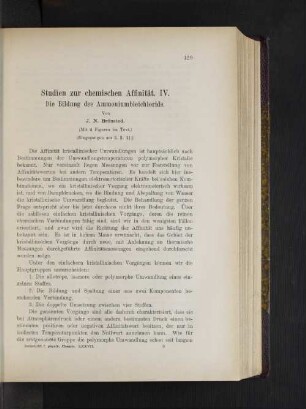 Studien zur chemischen Affinität. IV. Die Bildung des Ammoniumbleichlorids.