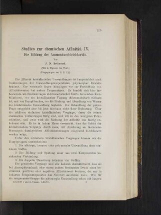 Studien zur chemischen Affinität. IV. Die Bildung des Ammoniumbleichlorids.