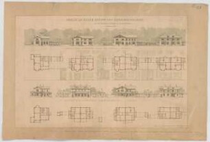 Thiersch, August ; München - Nymphenburg, Romanstr.; Wohnbebauung - Südseite (Grundrisse, Ansichten)