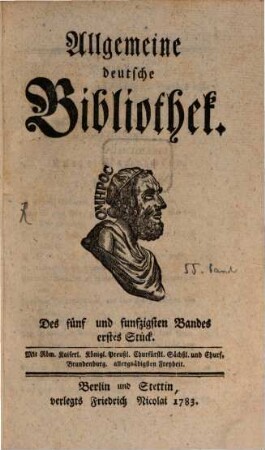 Allgemeine deutsche Bibliothek. 55. 1783