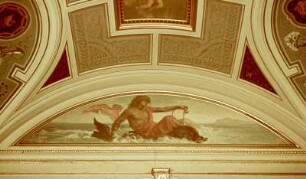 Dresden, Wand- und Deckenmalerei : Arion reitet auf dem Delphin . Wand- und Deckenmalerei. Lünette. Dresden: Semperoper