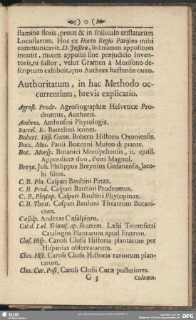 Authoritatum, in hac Methodo occurrentium, brevis explicatio