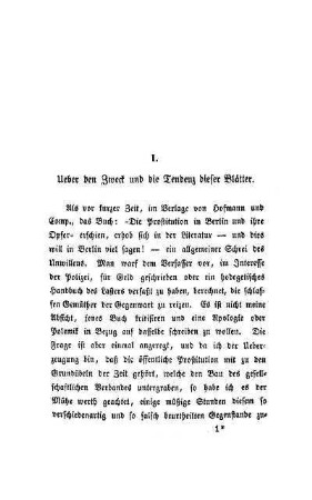 I. Ueber den Zweck und die Tendenz dieser Blätter