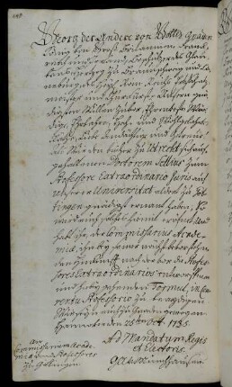 Vereidigung des außerordentlichen Professors der Rechtswissenschaften Sellius.