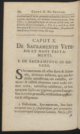 Caput X. De Sacramentis Veteris Et Novi Testamenti
