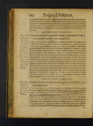 Observatio LXXXVII. Curator adlitem à quo Iudice detur. Conciliatio l. ult. §. I. C. de admi. tut. et c. ult. de iud. lib. 6.