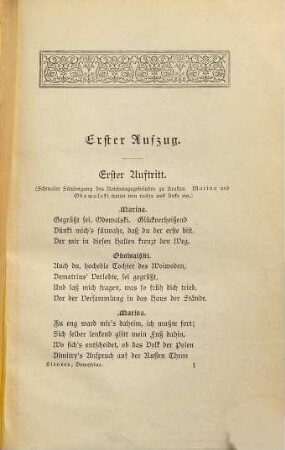 Demetrius : geschichtliches Trauerspiel in vier Aufzügen : mit Benutzung des Schillerschen Bruchstücks bis zur Verwandlung im zweiten Aufzug