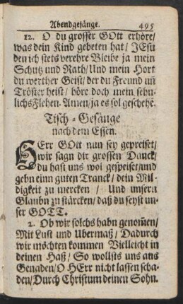 Tisch-Gesänge nach dem Essen.