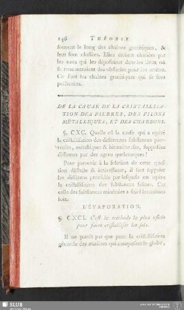 De la cause de la cristallisation des pierres, des filons métalliques, et des charbons