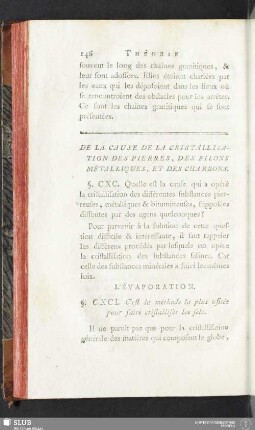 De la cause de la cristallisation des pierres, des filons métalliques, et des charbons