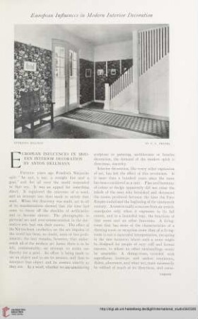 European influences in modern interior decoration