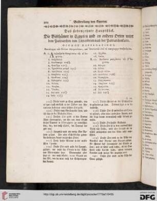 Das siebenzehnte Hauptstück. Die Bisthümer in Egypten und an anderen Orten unter dem Patriarchen von Alexandrien nach der Patriarchenkarte