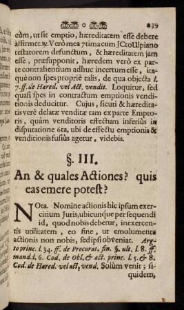 239-263, §. III. An & quales Actiones? quis easemere potest?