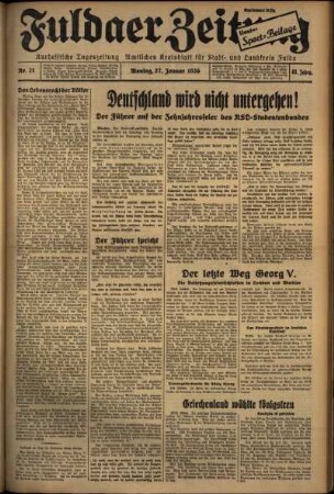 Ausgabe vom Montag, den 27. Januar 1936.