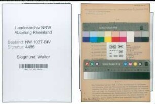 Entnazifizierung Walter Siegmund , geb. 21.07.1896 (Angestellter)