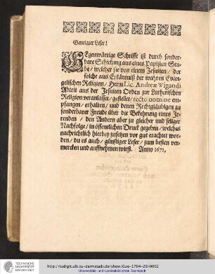 Geneigter Leser!