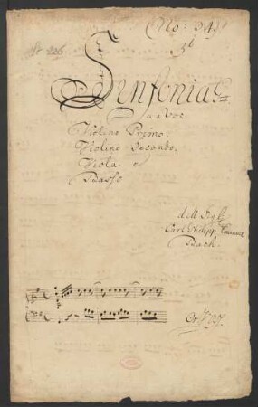 Sinfonien; strings; G-Dur; H 648; Wq 173
