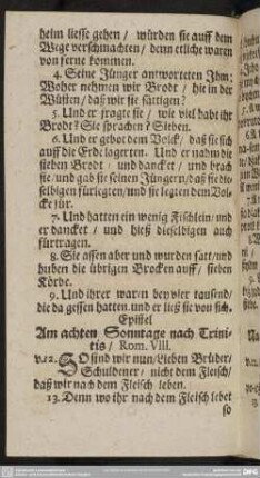 Am achten Sonntage nach Trinitatis