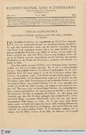 Neue Folge 34 = Jahrgang 58: Oskar Kokoschka