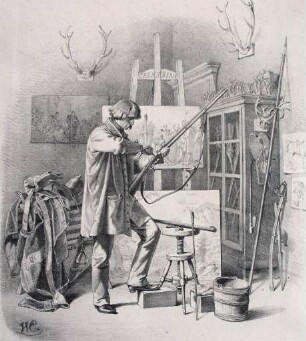 Carl Friedrich Lessing in seinem Atelier