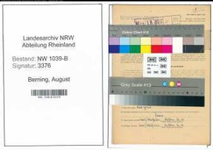 Entnazifizierung August Berning , geb. 09.12.1889 (Landwirt)