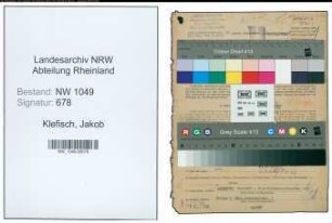 Entnazifizierung Jakob Klefisch , geb. 25.05.1904 (Haendler)