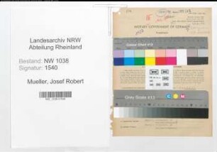 Entnazifizierung Josef Robert Mueller , geb. 11.05.1909 (Direktor)