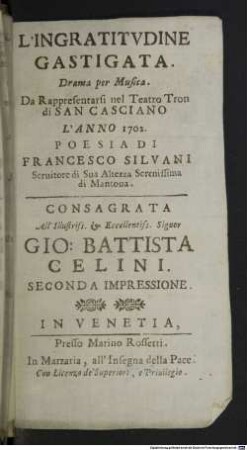 L' ingratitudine castigata