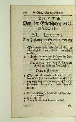 Das IV. Buch. Von der Griechischen Monarchie