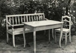 Gartenmöbel : Gartenmöbel. Holz (um 1900). Teplitz (heute Teplice / Tschechien)