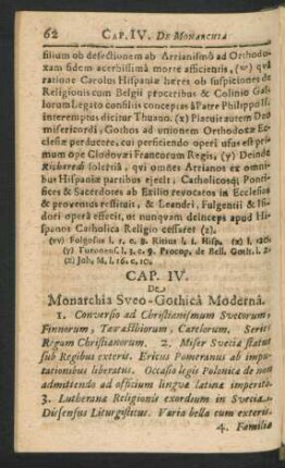 Cap. IV. De Monarchia Sveo-Gothica Moderna.