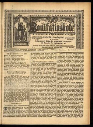 Erste Ausgabe vom Sonntag, den 28. Februar 1909.