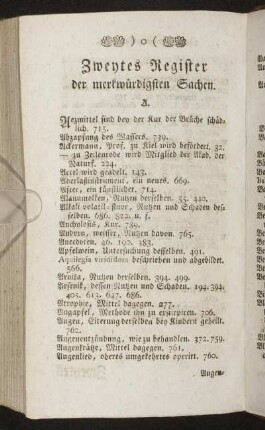 Zweytes Register. der merkwürdigsten Sachen.