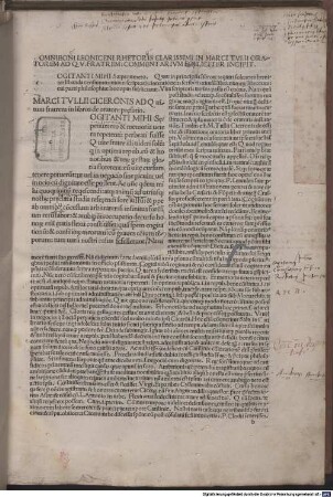 De oratore : mit Kommentar von Omnibonus Leonicenus. Aeschines und Demosthenes aus dem Griech. übers. von Leonardus Brunus