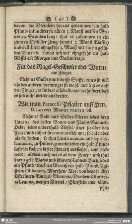Wie man Paracelsi Pflaster auff Hrn. D. Loweri Manier machen soll
