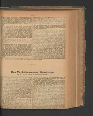 Das Verkehrswesen Hamburgs.