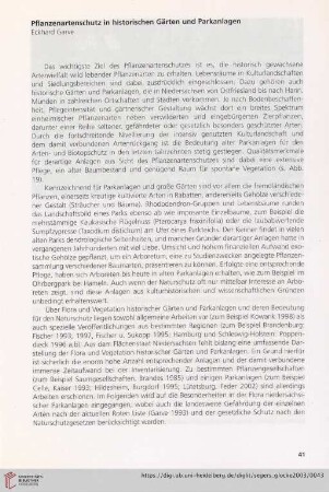 Pflanzenartenschutz in historischen Gärten und Parkanlagen